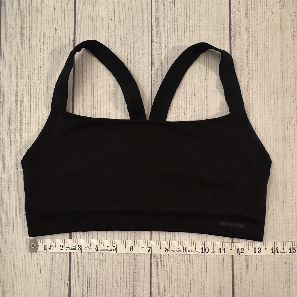 Patagonia Women's Active Sports Bra Top Black Size Medium Outdoors Hiking - Picture 4 of 7